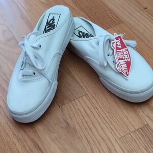 Vans White Slip-On Sneakers